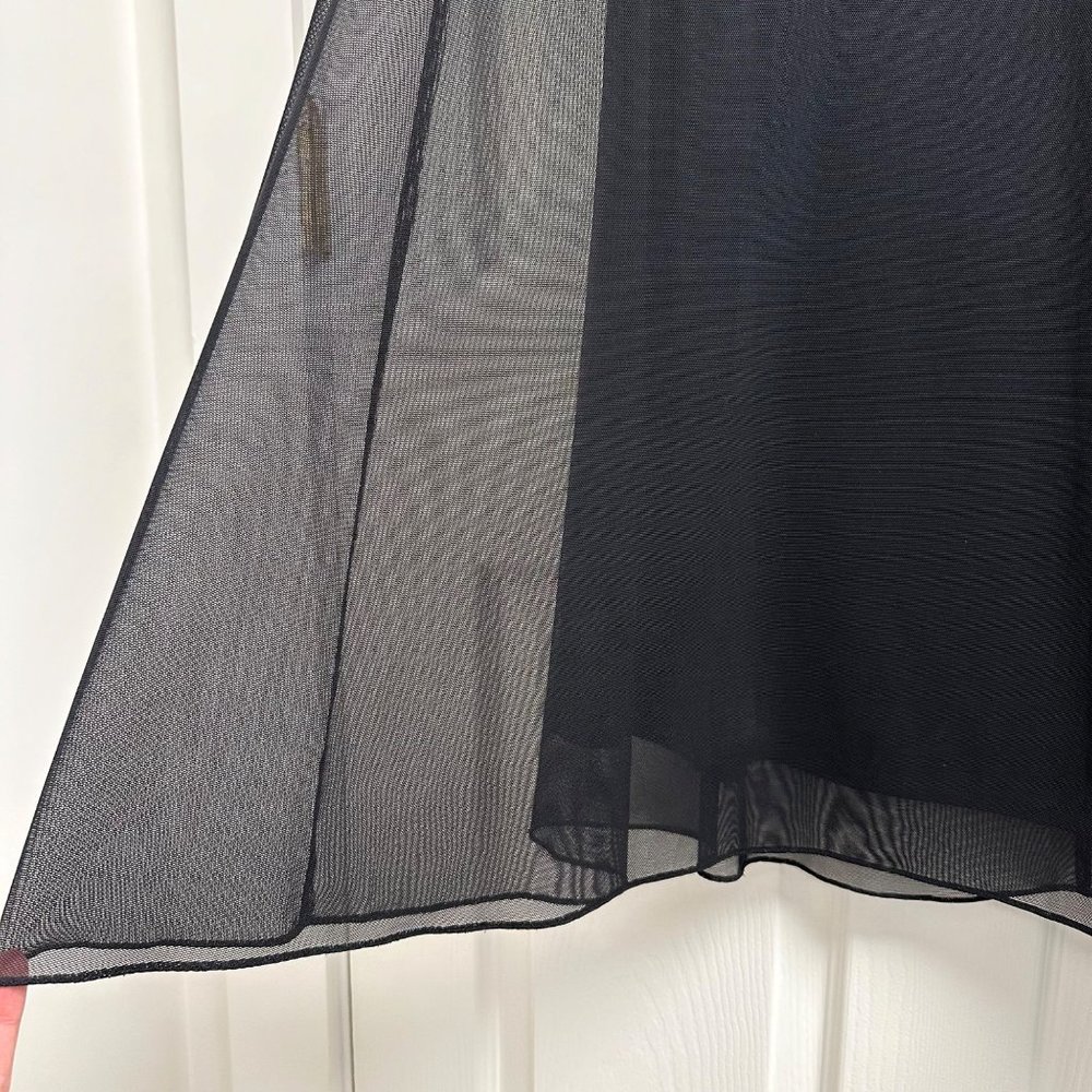 A-Line Maxi High Rise Flowy Black Sheer Womens 10 Skirt Whimsigoth Punk Formal - Picture 4 of 16